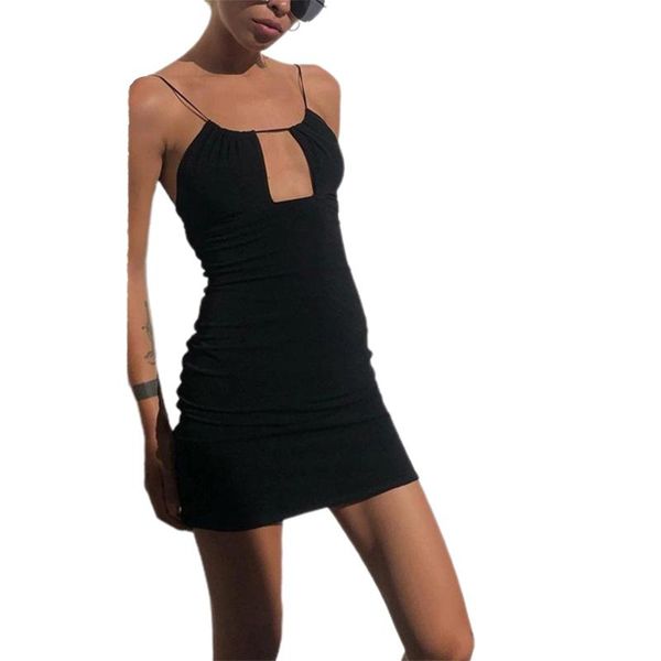 

casual dresses female dress, solid color u-neck short sleeve one hollow out sundress for summer, black, s//l, Black;gray