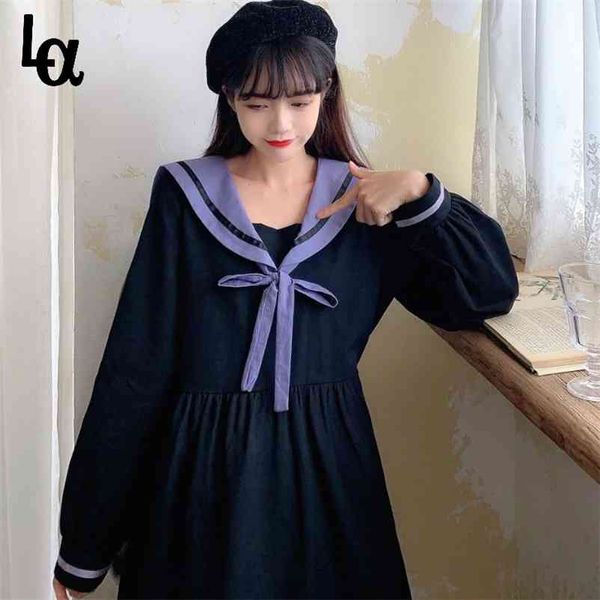 

japanese lolita kawaii dress women spring elegant patchwork party midi female high street sweet korean 210519, Black;gray