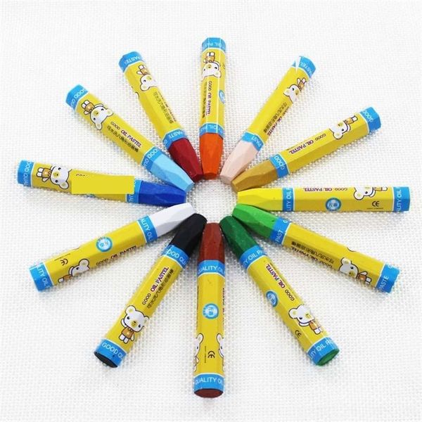 

pwey huarui oil stick 12/24 children art graffiti painting pens crayon 61 children's day stationery oil ainting stick and color en colo, Black;red