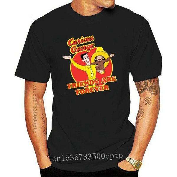 

men's t-shirts curious george friends are forever man with yellow hat t-shirt all sizes cartoon t shirt men fashion tshirt, White;black