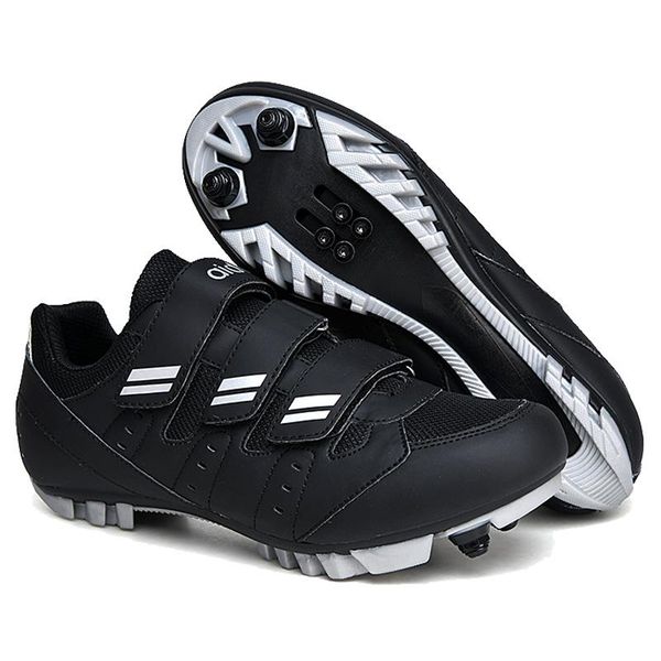 

self-locking nonslip mountain bike sneakers sapatilha ciclismo mtb cycling shoes men professional road footwear, Black