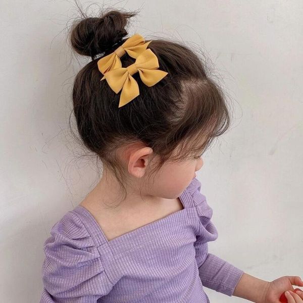 

hair accessories choice multicolor bowknot shape pure color design girl hairclip head decoration children hairpin, Slivery;white