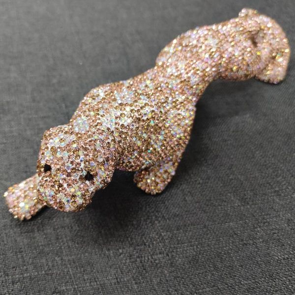 

interior decorations accessories luxury full crystals hunting leopard ornaments bling decor for home office