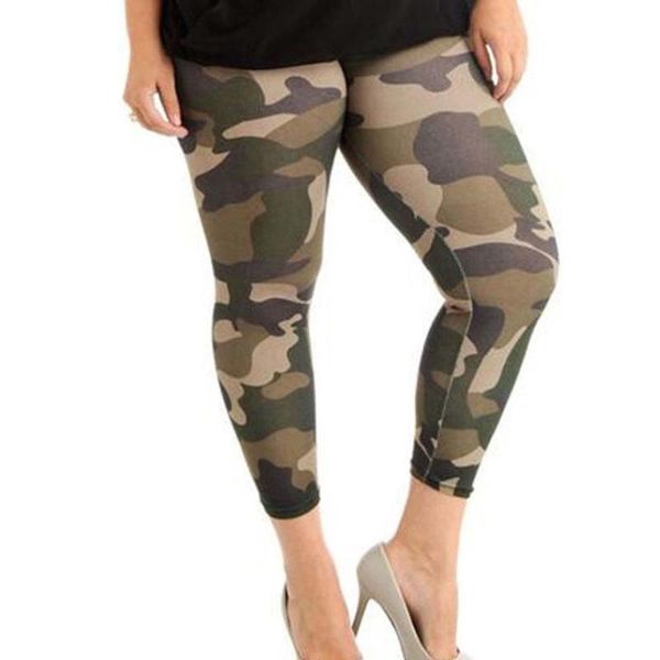 

women's leggings europe style camouflage pants slim plus size print casual comfortable elastic female, Black