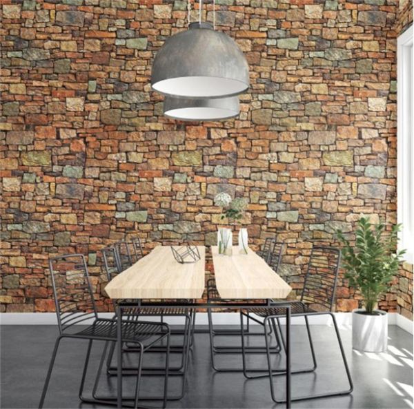 

window stickers nordic 3d brick wallpaper retro living room background wall restaurant antique