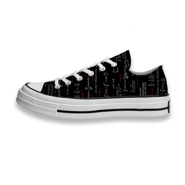 

custom printed sho math formula calligraphy sneakers low mens womens skateboard sport footwear diy trainers canvas casual shoe