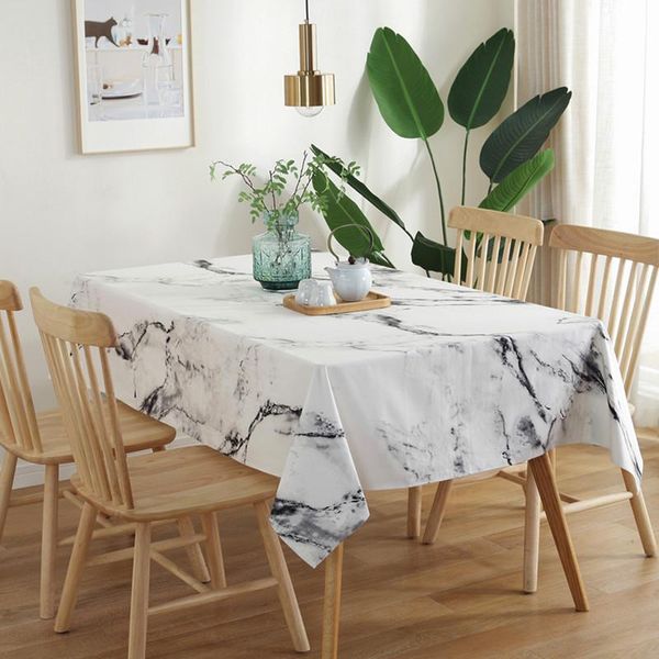 

table cloth simple nordic marble print cover oilproof for home kitchen tablecloth el wedding party decor tea