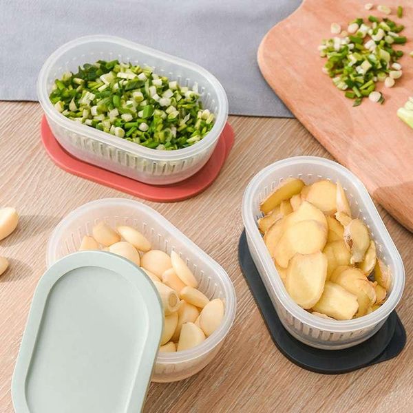

storage bottles & jars kitchen drain box refrigerator food plastic transparent onion sealed