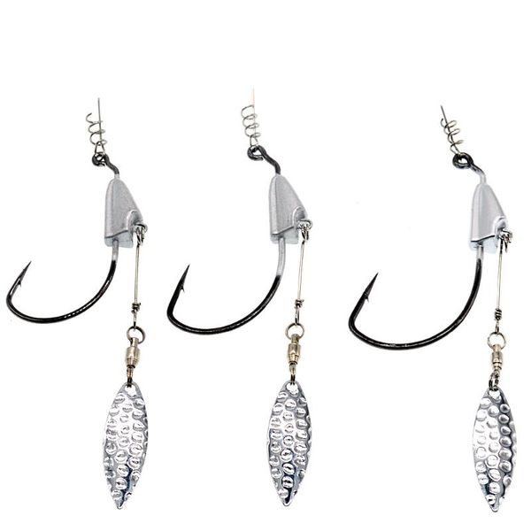 

piece lot fishing jig head worm hook bearing swivel rotation ring lead weight soft lure bait mustad hooks 360 degree spoons accessories