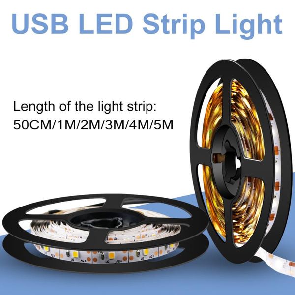 

strips dc 5v flexible strip led light usb 2835 smd tv backlight tape 0.5m 1m 2m 3m 4m 5m decoration tira lamp for bedroom lighting