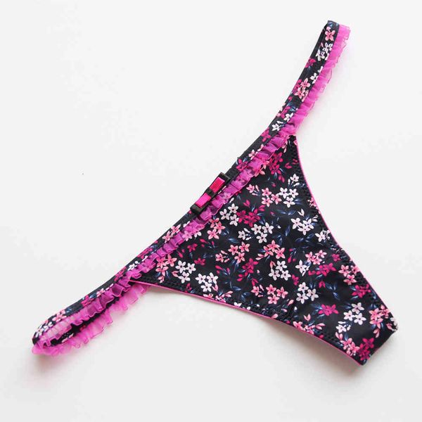 

voplidia women g-string t-back thong bow ruffle panites kawaii underwear bikinis tanga pm046, Black;pink