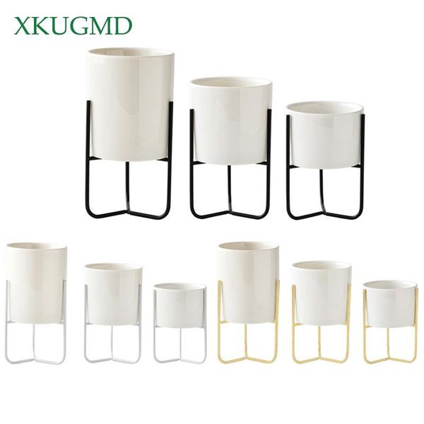 

planters & pots nordic style handmade ceramic flower pot rack plant stand shelf for succulent plants hydroponics vase home decoration