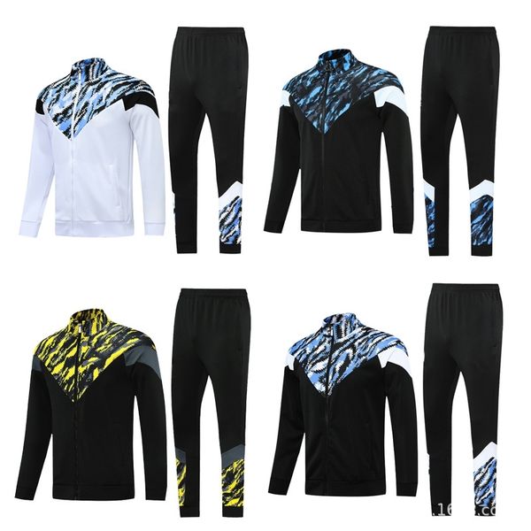 

2122 marseille lyon long sleeve football training jacket paris inter rome football training jacket long sleeve suit, Gray