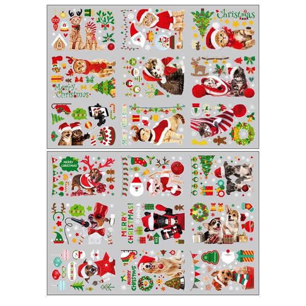 

wall stickers glasses home party animal 9 sheets christmas holidays decro pvc materials holiday props snow scene decals