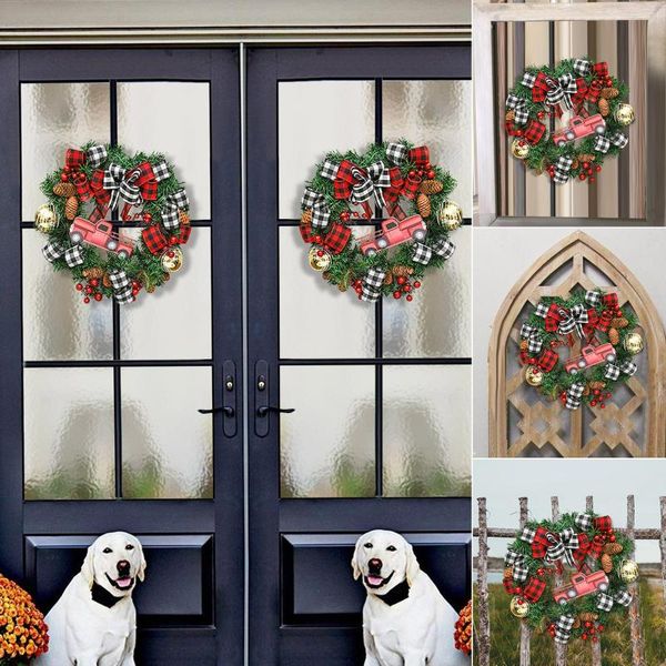 

decorative flowers & wreaths christmas wreath artificial plant rattan circle wall decoration simulation fake flower door hanging for home