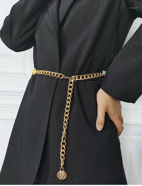 

belts ladies waist chain belt fashion luxury designer retro metal stitching used for formal jeans drawstring accessories1, Black;brown