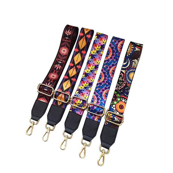 

adjustable replacement bag belt women fashion simple contrasting bright line handle colorful flower strap parts & accessories, Black