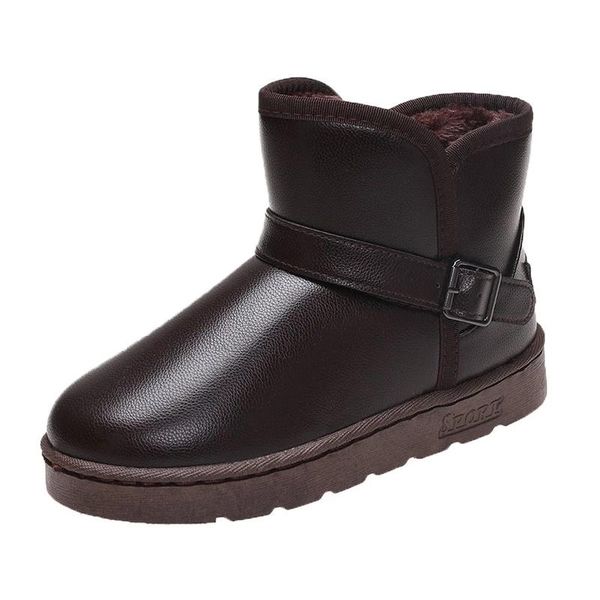 

boots 2021 winter women snow warm short plush soft ladies plus size ankle boot fur platform female casual shoes, Black
