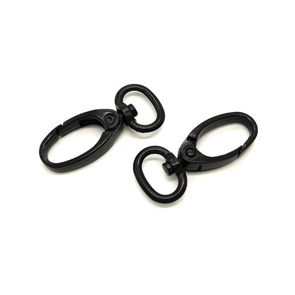 

metal swivel trigger lobster clasp snap hook key chain ring dog collar buckle diy outdoor backpack bag parts, Black