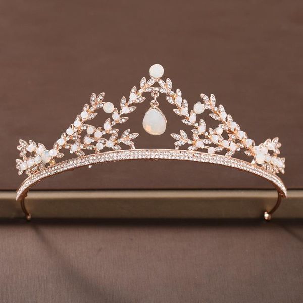 

hair clips & barrettes luxury rhinestone crown ornament bridal wedding accessories simple alloy diamond-studded electroplating dress jewelry, Golden;silver