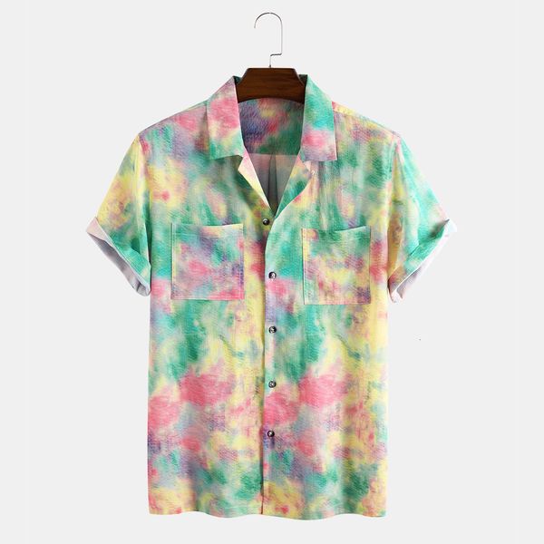 

men's casual shirts european and american style lapel short sleeve colorful printed c19001 38zl, White;black