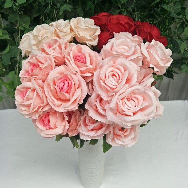 

decorative flowers & wreaths silk rose artificial peony bridal bouquet for wedding home decoration gift party supplies fake hydrangea crafts