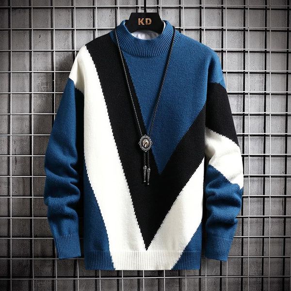 

men's sweaters men sleeve sweater casual long fashion pullover winter harajuku thick warm half turtleneck jumper mens, White;black