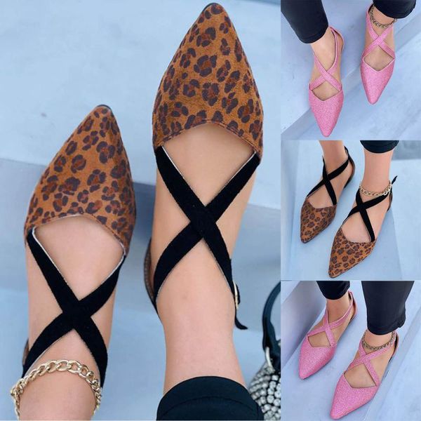 

sandals 2021 women's fashion shoes for ladies crystal sequined flat pointed toe cross strap single, Black