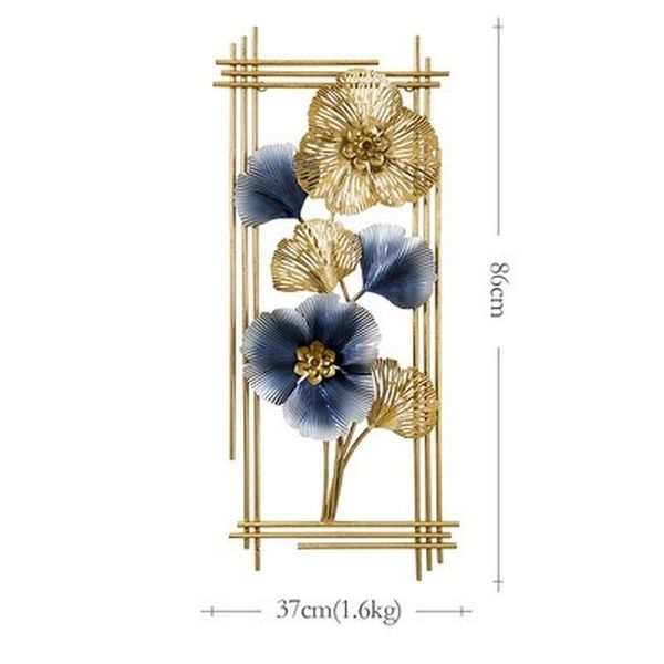 

decorative objects & figurines wall pendant decoration living room background porch metal 2021 creative ginkgo biloba two chinese flower