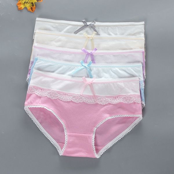 

student briefs lace bow cute breathable cotton girl underwear, Black;pink
