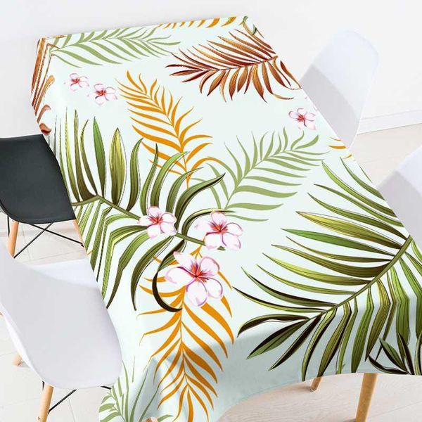 

table cloth tropical flower tree printing rectangular tablecloth for waterproof anti-stain coffee tables cover wedding