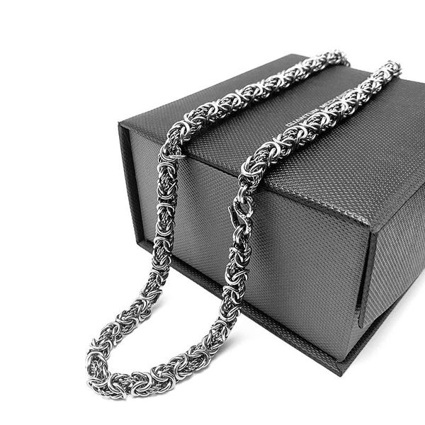 

chains healthy mens chian pure titanium 9x600 mm handmade necklace assemble by small rings, Silver