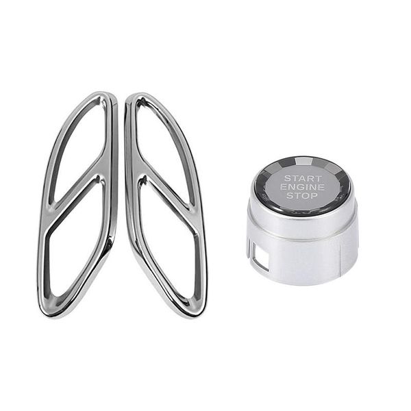 

manifold & parts 2 set car accessories: 1 exhaust pipe tail cover trim & pcs buttons switch engine start stop