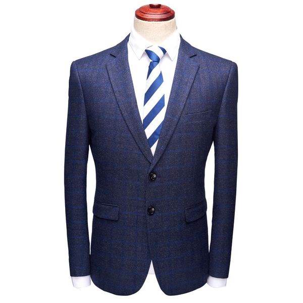 

men's suits & blazers 2021 style coats fashion classic plaid men jacket, single button casual business blazer, White;black