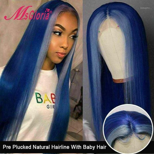 

blue highlight colored 180 density full hair straight part lace brazilian remy purple human wigs for women pre plucked1, Black;brown