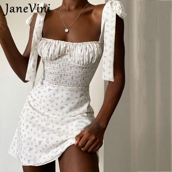 

janevini summer bohemian purple floral print women bodycon dresses 2021 straps backless female beach high waist mini dress casual, Black;gray
