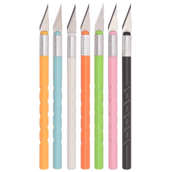 Manico in plastica colorata Graver Coltello da intaglio Burin Decorating Pen Knife Wood Paper Cutter Craft Incisione Forniture per il taglio Cancelleria fai da te Utility Tool all'ingrosso