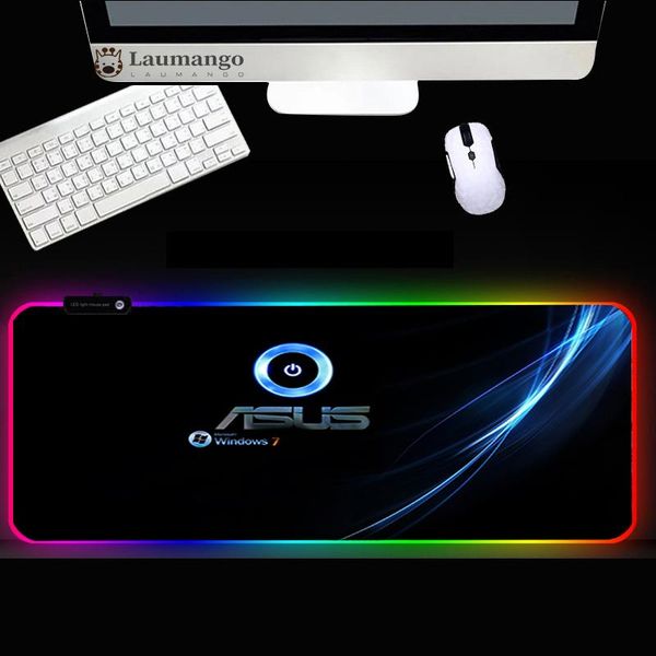 

mouse pads & wrist rests asus rgb pad anime led gaming mause usb for keyboard mice pc desk mat