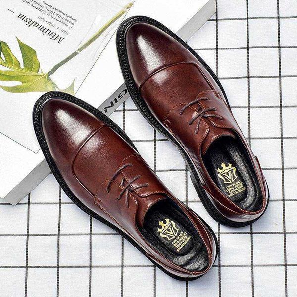

leather sho men's leather korean fashion casual 2021 soft face british