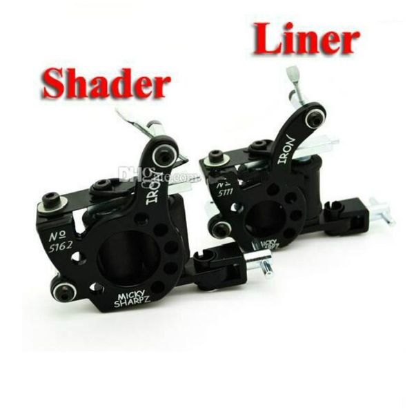 

black tattoo machine 10 coil machines for ink cups tips kit sale 1