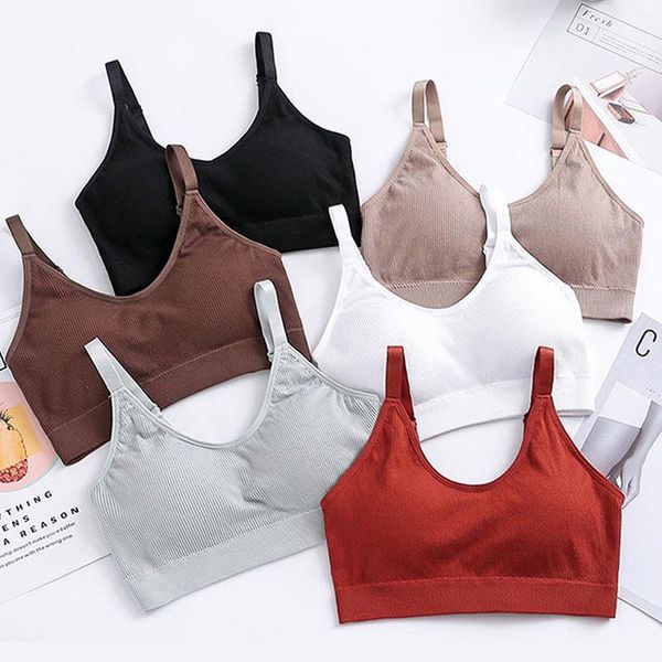 

bras crop tube female streetwear sleeveless camis seamless sports lingerie tee bra bandeau tank, Red;black