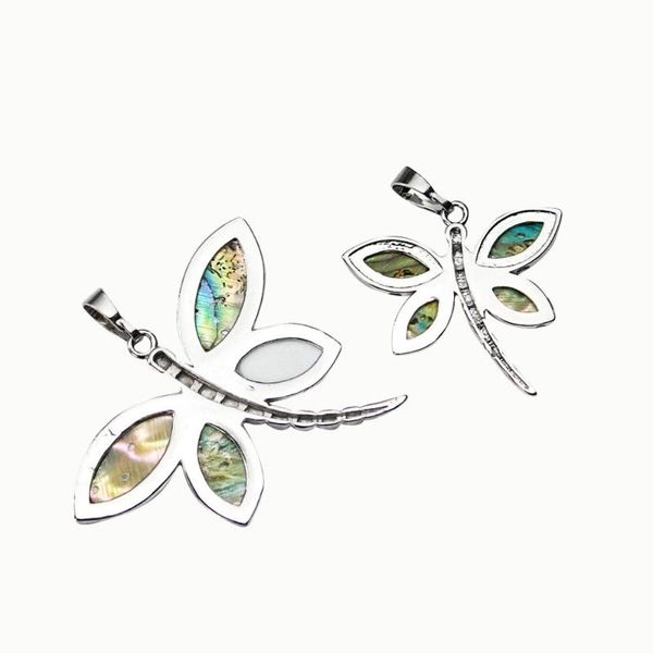 

decorative objects & figurines rainbow dragonfly charm pendant fashionable necklace abalone paua shell snake style chain unique gift and sou
