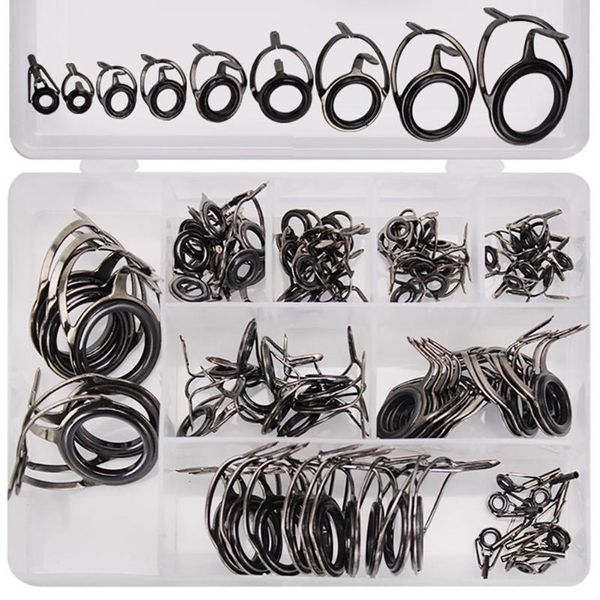

85pcs/set fishing rod guides ceramics high carbon steel ring surf casting guide rings for accessories