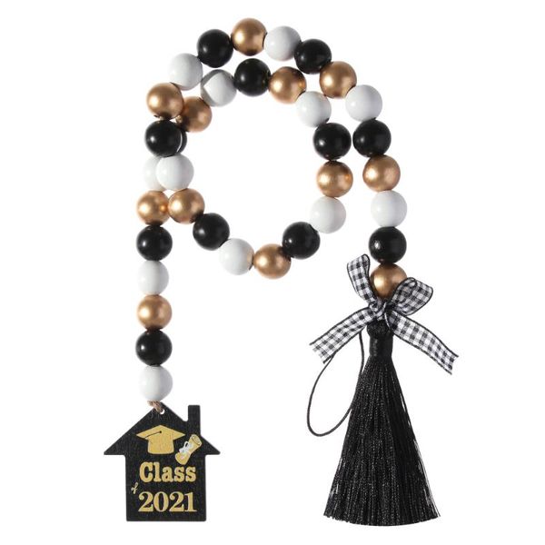 

decorative objects & figurines class 2021 graduation wood bead tassels garland room ornament wall hanging prayer beads party home handicraft
