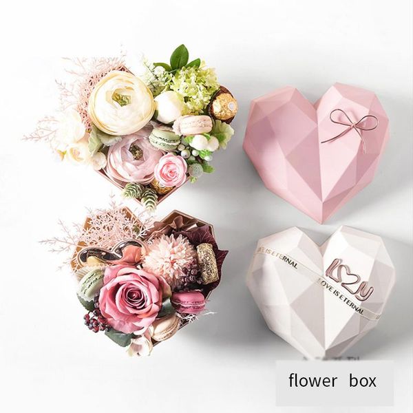 

gift wrap high-end birthday diamond heart shape flower box rose gold color inner without accessories