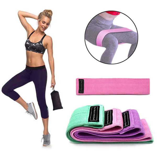

durable hip circle band yoga anti-slip gym fitness rubber exercises braided elastic lifting resistance bands