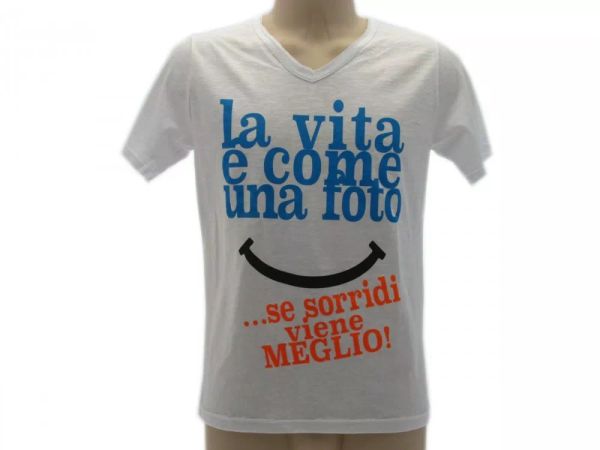 

t shirt only words man basic life is like a picture if smile is best, White;black