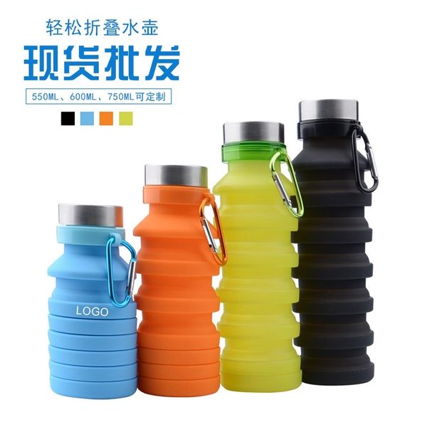 

550ml creative silicone folding kettle running fitness portable outdoor sports water cup