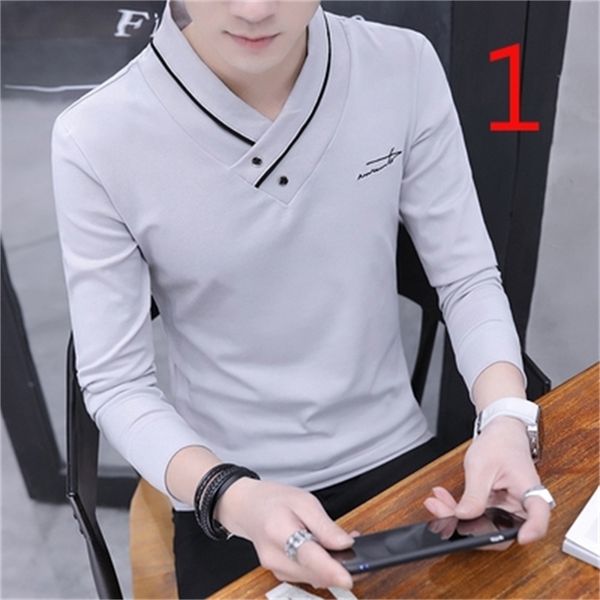 

tide brand autumn t-shirt male round neck simple cotton loose 210420, White;black