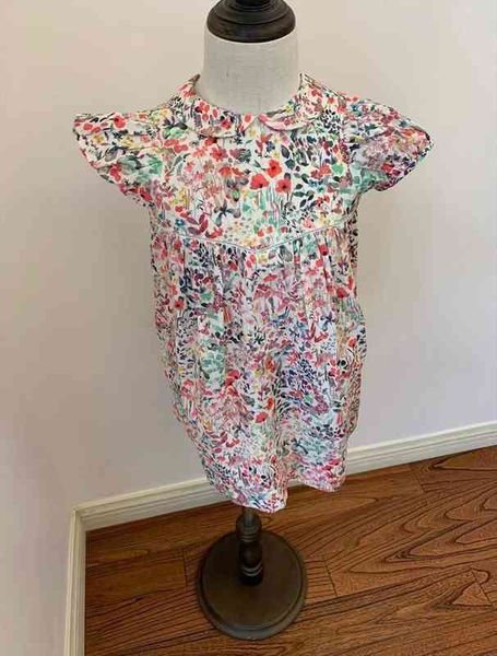 

21 presale 10th may ship kids dress 100% cotton candy colour floral pattern short sleeve sweet kids girls dresses, Red;yellow